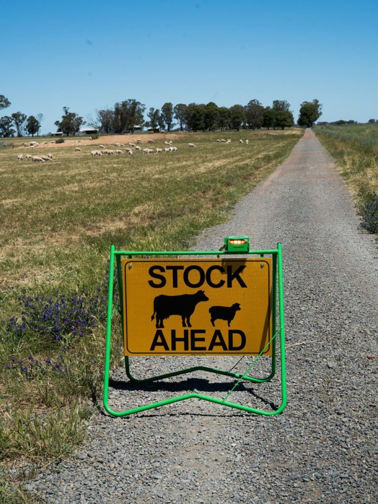 Stock Ahead Sign on road