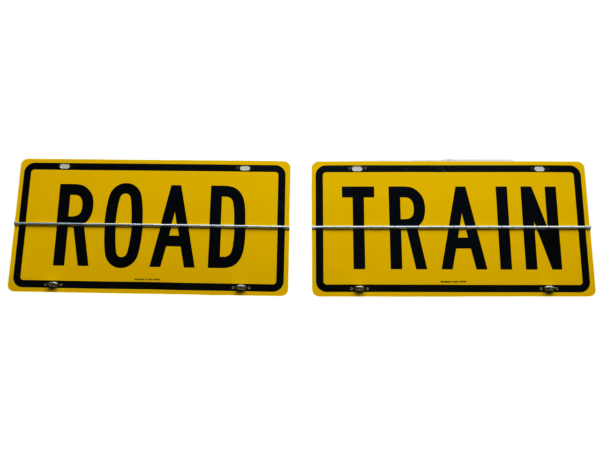 Road Train 2 Piece Hinged Metal Sign