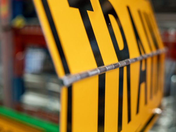 Road Train 2 Piece Hinged Metal Sign