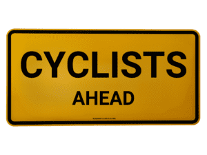 Cyclists Ahead Double Sided Metal Sign