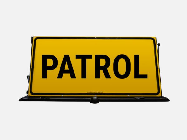 Patrol Metal Sign on Manual Frame