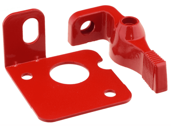 Fixed Handle 2 Piece Metal Lockout Bracket red