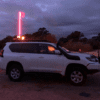 Mine Whip on vehicle with light