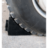 Heavy-duty Recycled Moulded RubberWheel Chock in use