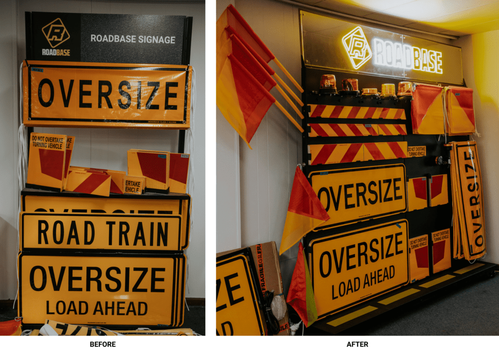 Roadbase Display Stand with sign variations