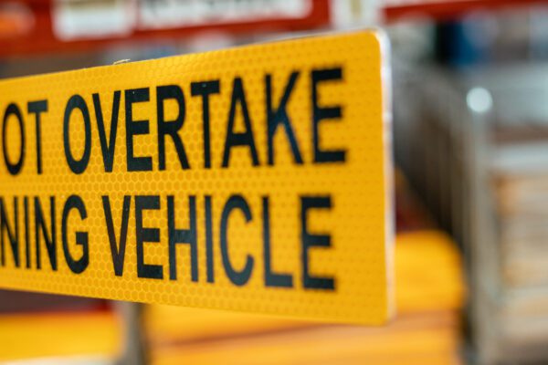 Do Not Overtake Turning Vehicle Rear Marker Metal Plate