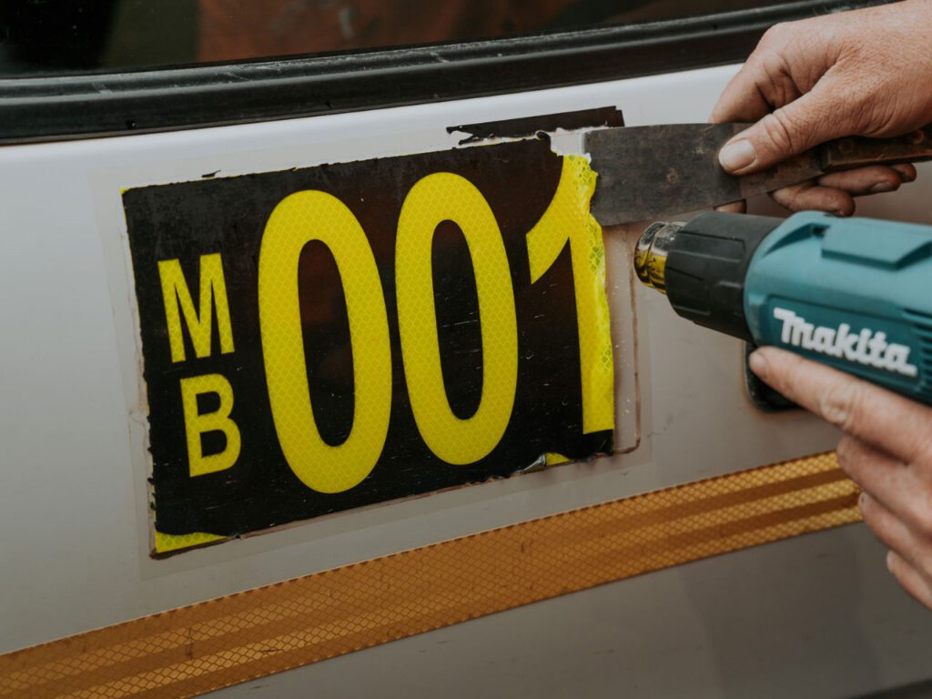 Removing the old stickers - a tedious process