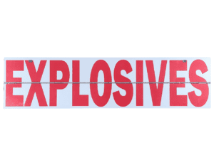 Explosive Hinged Sign