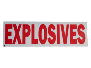 explosives sign