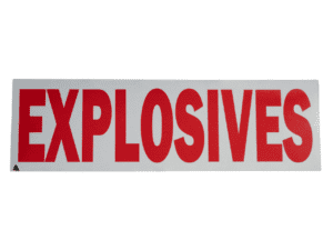 Explosives sticker