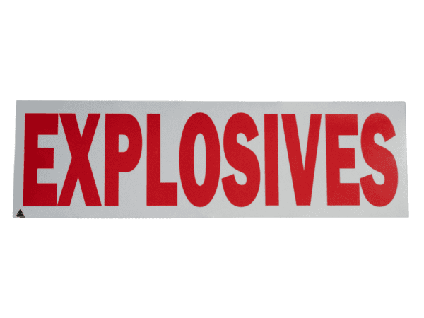 Explosives sticker