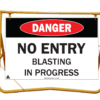 Blasting In Progress swing stand