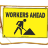 workers ahead swing stand
