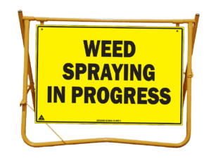weed spraying in progress