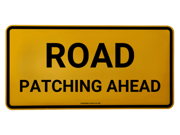 Road Patching Ahead Double Sided Metal Sign