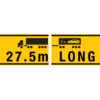 27.5m Long Road Train Warning 2 Piece Metal Sign
