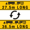 27.5m and 36.5m Long Road Train Warning Reversible Metal Sign
